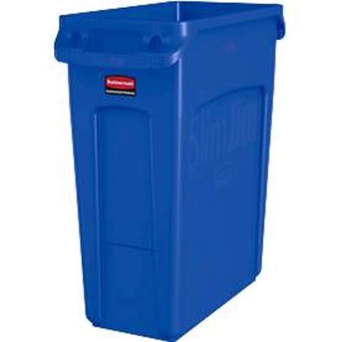 Rubbermaid Slim Jim Afvalcontainer Met Luchtsleuven 60 Liter Blauw (VB227901)