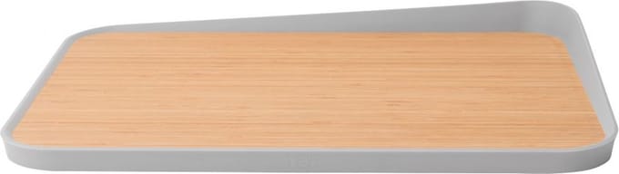 LEO Bamboe snijplank met opstaande rand 41 x 30,5 cm - Grijs -