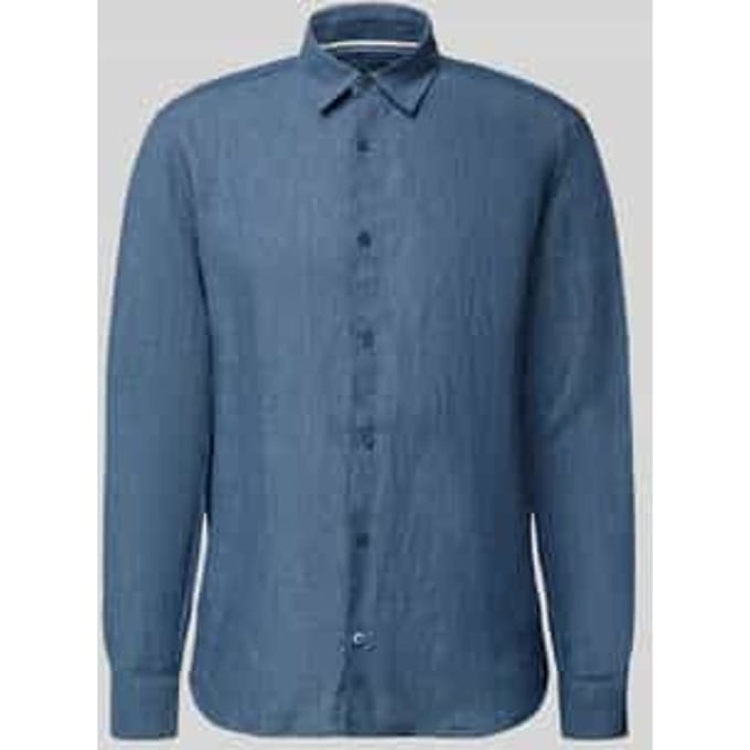 OLYMP Casual regular fit overhemd - structuur - royal blauw