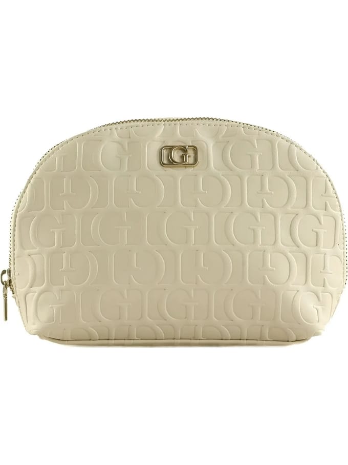 GUESS Toilettas Television Dome Zip Bag Stone Crème