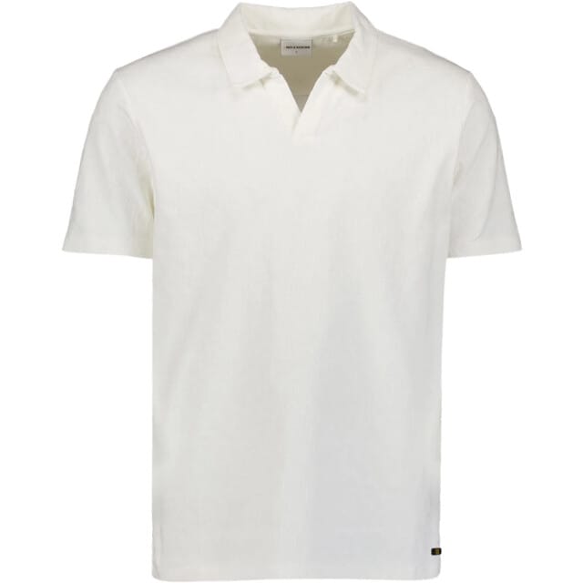 Polo met V-hals en korte mouwen met jacquardprint