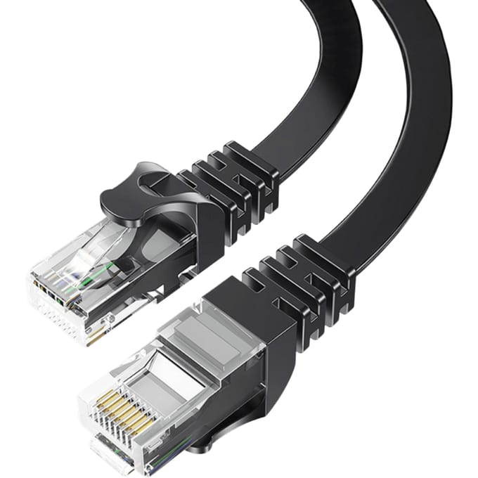 Essager CAT6 S/FTP LAN Ethernet Kabel Plat Zwart 10m