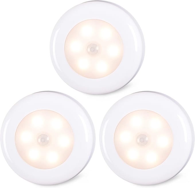 Draadloze LED Puck Lights met Bewegingssensor voor Binnen - Warm Wit (3 Stuks)