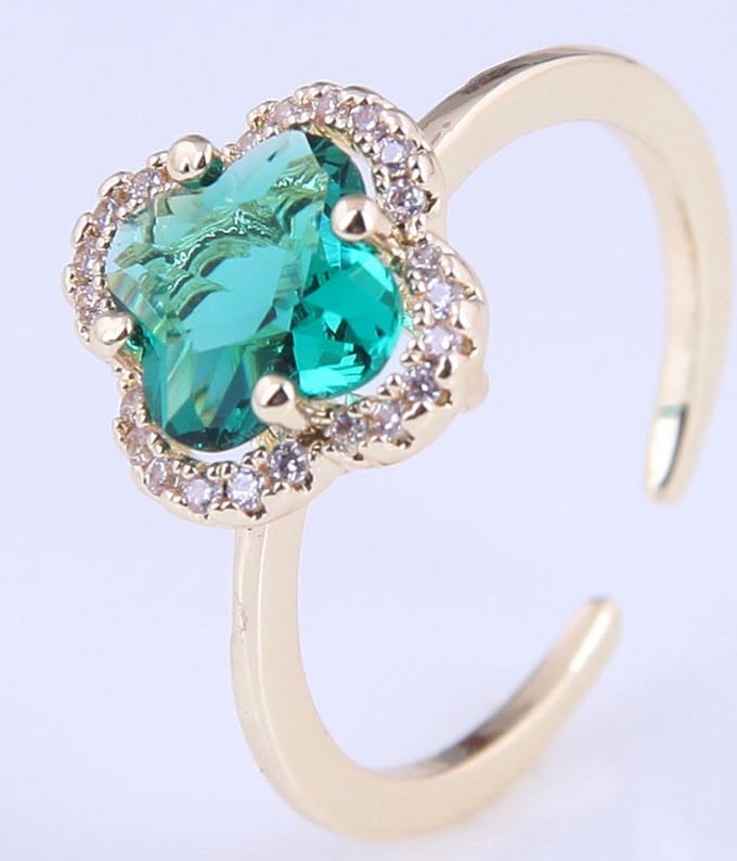 Klaver / clover ring | goud gekleurd