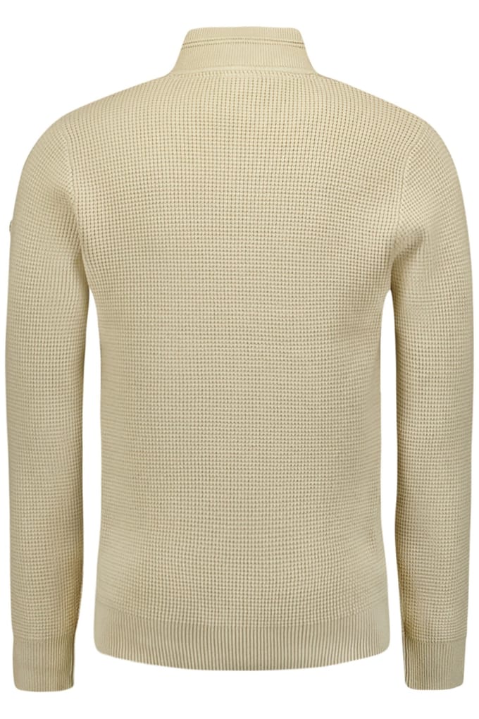 No Excess Pullover Half Zipper Solid Jacquard Cement Maat: XXL | Coltruien Outlet | Heren | Beige