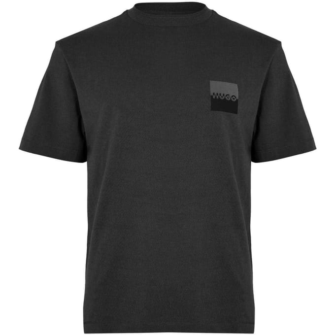 Hugo Heren geribd T-shirt (Zwart)
