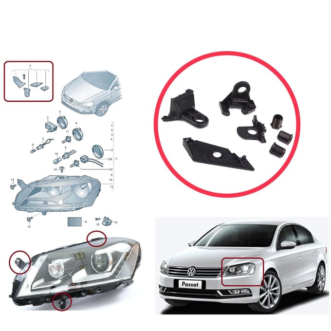 BHL505 Koplamp Houder Montage Reparatie Beugel Lip Set Links voor VW Passat 3C B7 362 365 4Motion Sedan Variant 2011-2014 3AA998225
