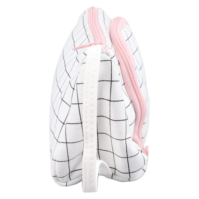 Mooie Potloodtas Canvas Grote Capaciteit Multifunctioneel Etui Brede Opening Draagbare Potloodtas white
