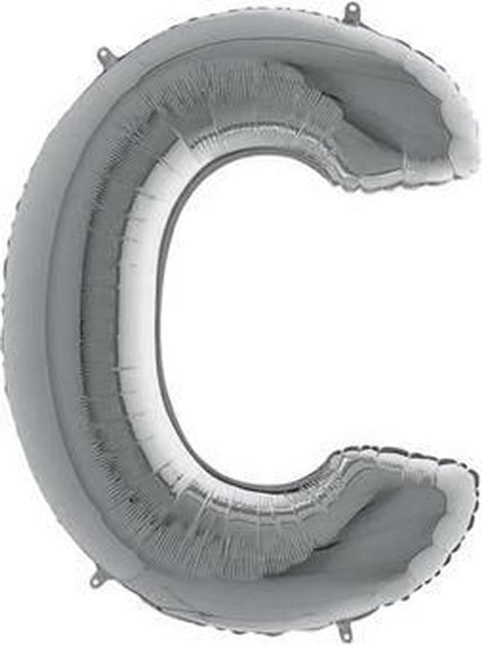 Folieballon letter C zilver (100cm)