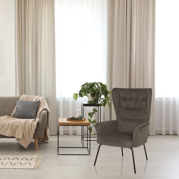 Relax stoel / Wing stoel HAVENIO stof donkergrijs hjh LIVING