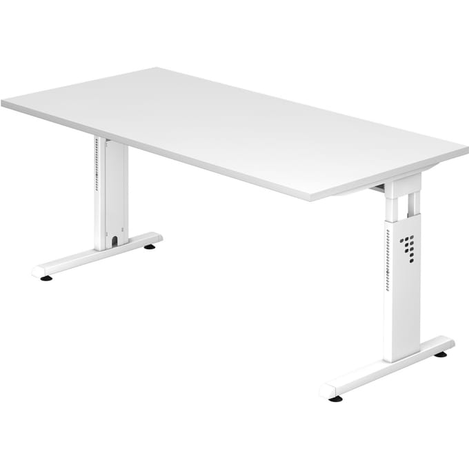 MEGA 16 W | Bureau - 160 x 80 Tafelhoogte I In hoogte verstelbaar Wit/Wit