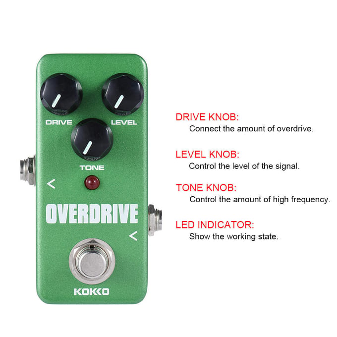 KOKKO FOD3 Mini Overdrive Pedaal Draagbaar Gitaar Effect Pedaal black