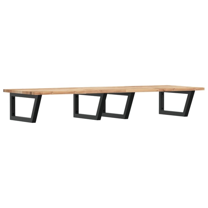 vidaXL - Badkamer - wandschap - staal - en - massief - acaciahout