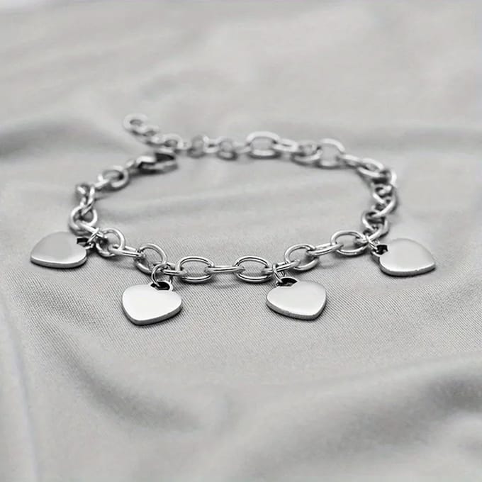 JewelGalerie - Armband - Hartje Bedels - Zilver