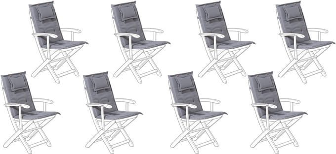 MAUI - Zitkussen set van 8 - Grijs - 40 x 54 cm - Polyester