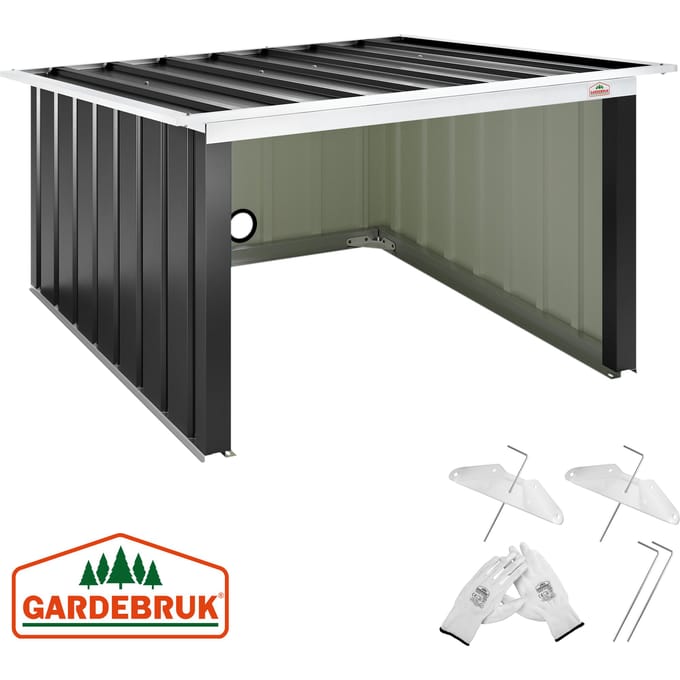 Gardebruk Robotmaaier Garage - Platdak Metaal 89x90x54cm - Antraciet