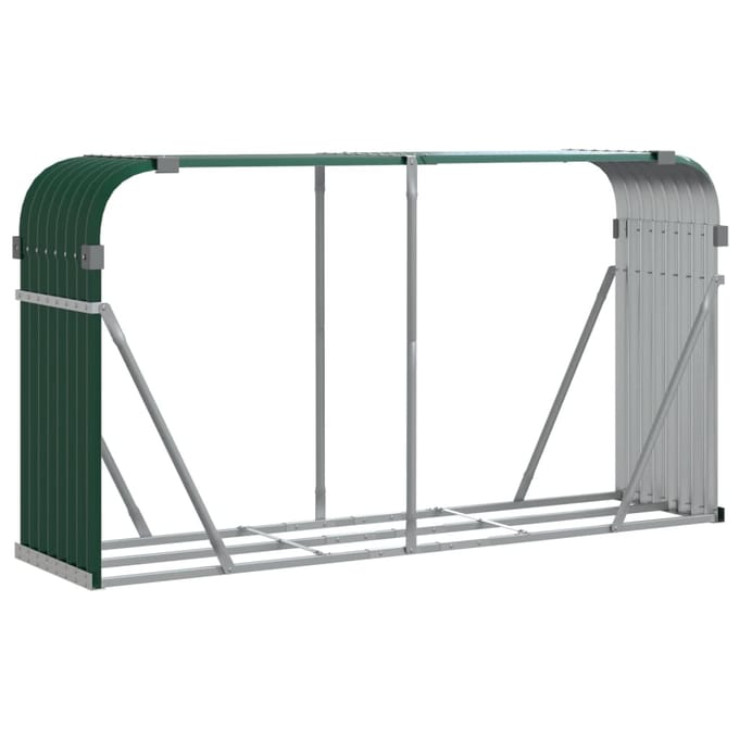 vidaXL - Haardhoutopslag - 180x45x100 - cm - gegalvaniseerd - staal - groen