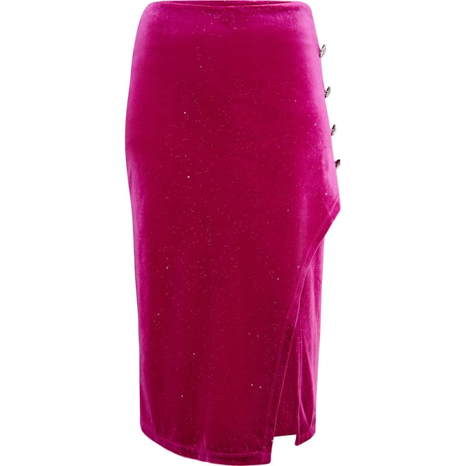 Faina Fluwelen rok met glitters Dames roze