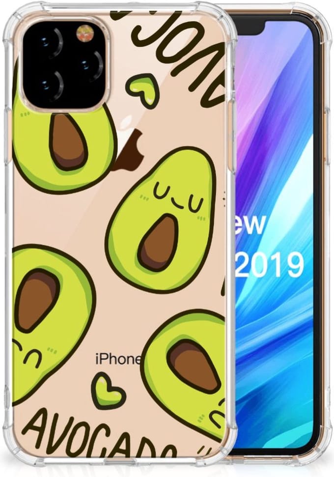 Apple iPhone 11 Pro Stevig Bumper Hoesje Avocado Singing