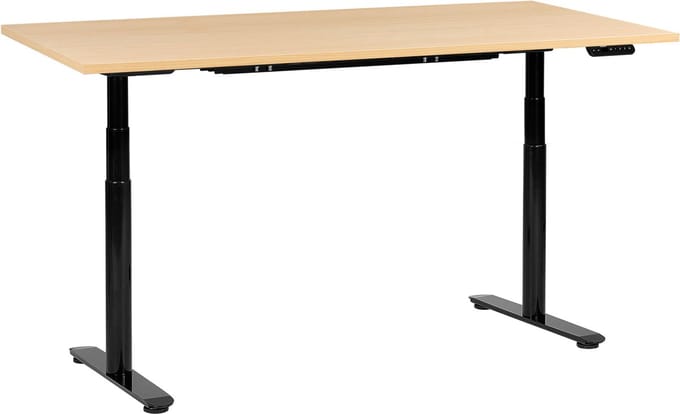 DESTINAS - Elektr bureau - Zwart/Lichtbruin - 180 x 72 cm - Vezelplaat