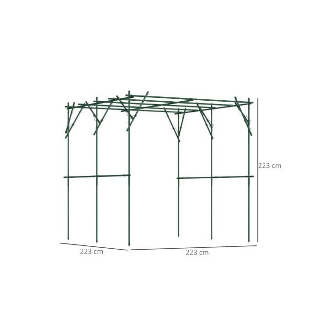 Jardinière avec support triangulaire - MUVOE - 223x223x223 cm - Acier inoxydable - Polyéthylène - Vert