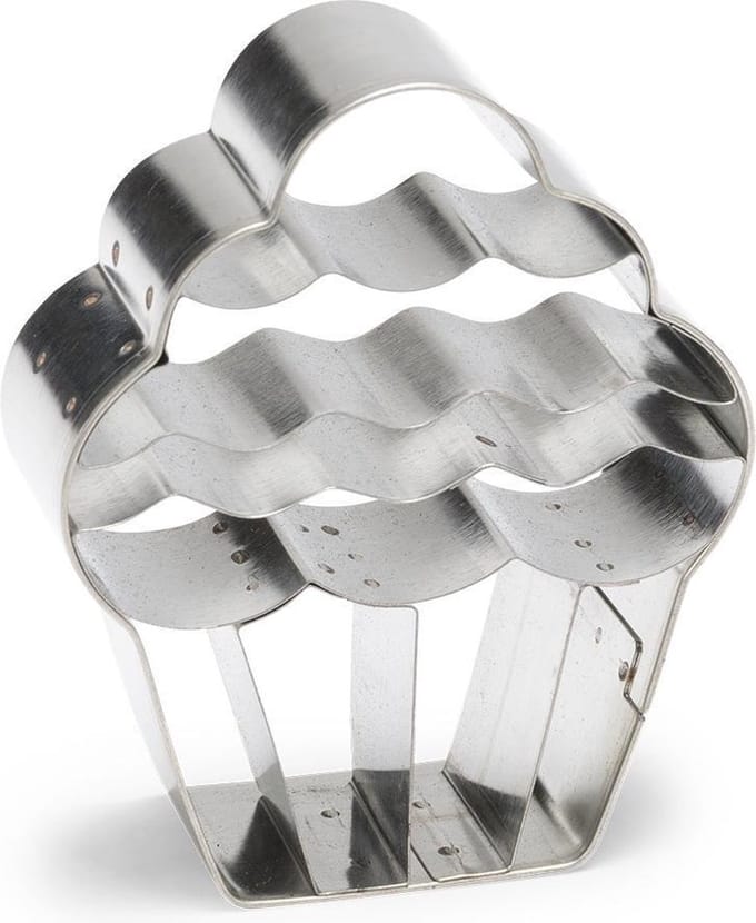 uitsteekvorm Cupcake 7 cm RVS zilver