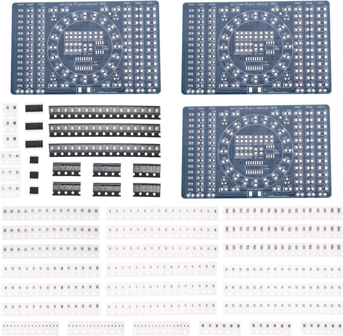 3 Sets NE555 CD4017 Rotating LED Solder Board DIY Kit voor Elektronische Circuit Training - Educatief, Creatief, Solderen (3-12V)
