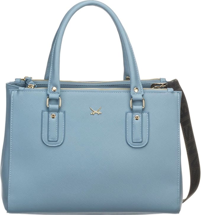 Sansibar Schoudertas Shopper Zip Bag Jeans Lichtblauw