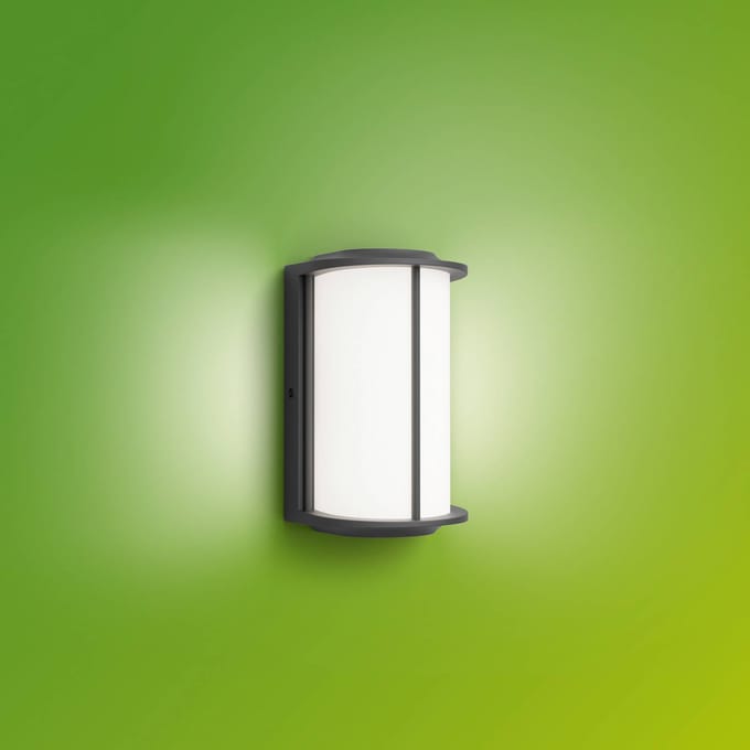 Philips Reese Wandlamp - UltraEfficient LED - Buitenlamp - 4.3W - Warmwit licht; 2700K - Antraciet
