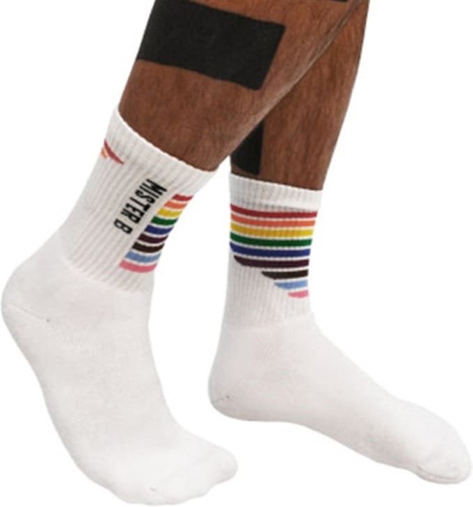 Mister B Pride Crew Sokken - Wit - Maat 38/41