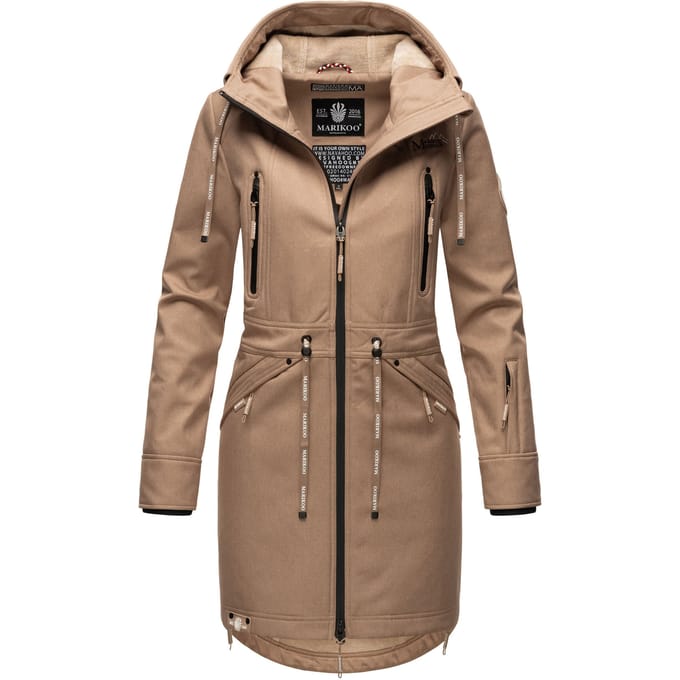 Marikoo dames softshelljas – Racquellee met capuchon & fleecevoering