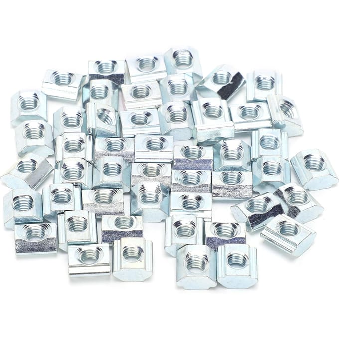50 stuks schuifmoer standaard 20# M5 T-type koolstofstaal 3D-printer accessoires bevestigingsmiddel