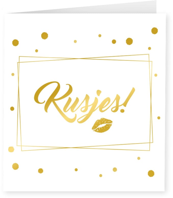 Gold white cards - Kusjes