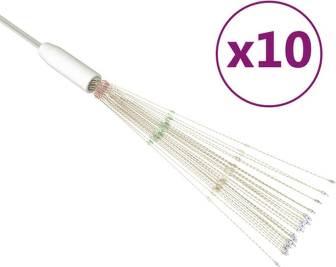 vidaXL - 10 - st - Kerstverlichting - vuurwerk - 1400 - LED's - 20 - cm - meerkleurig