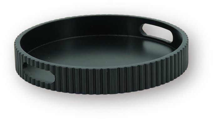 Housevitamin Dienblad 25,5x25,5 cm – Zwart – Geribbelde Rand – MDF – 4 cm Hoog – Nordic Design – Decoratief & Functioneel