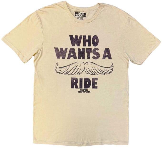 Bing & Bowie - Who Wants A Ride? Heren Tshirt - M - Creme