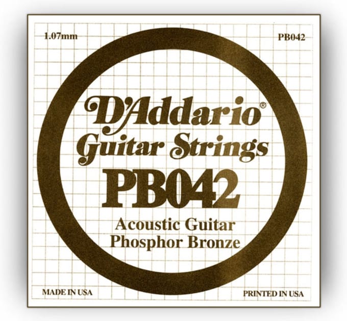 D'Addario PB042 Phosphor Bronze enkele snaar - Enkele snaar voor gitaar