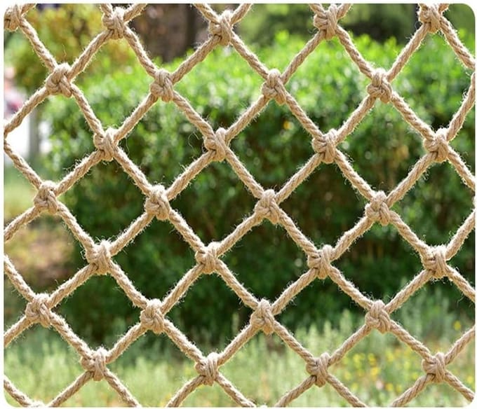 Kinder Klimnet - Touwnet Speeltuin - Buiten Klimmen - Handgeweven Kwaliteit - 3x5 Meter - Geel