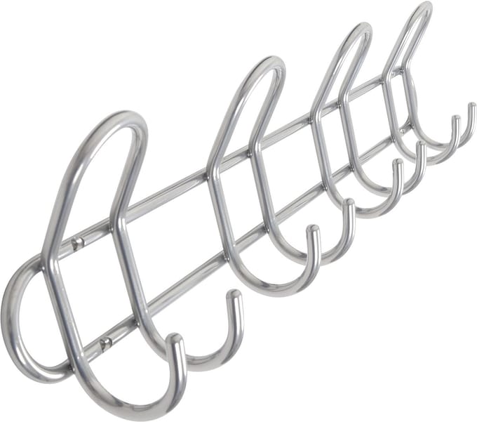 HOME It® kapstok met 4 haken Ø8 mm x 54,5×6,5 x 13 cm satijn