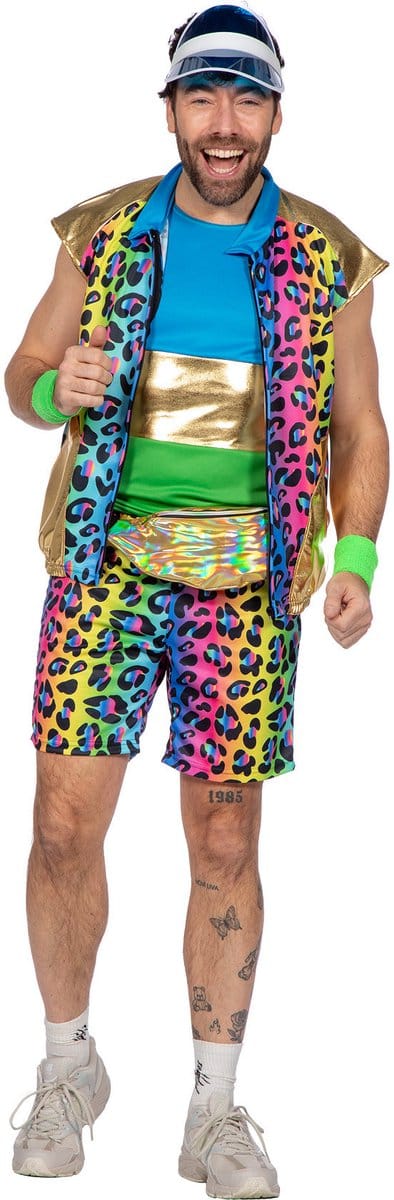 Party Outfit Regenboog Panter Heren - Maat S-48