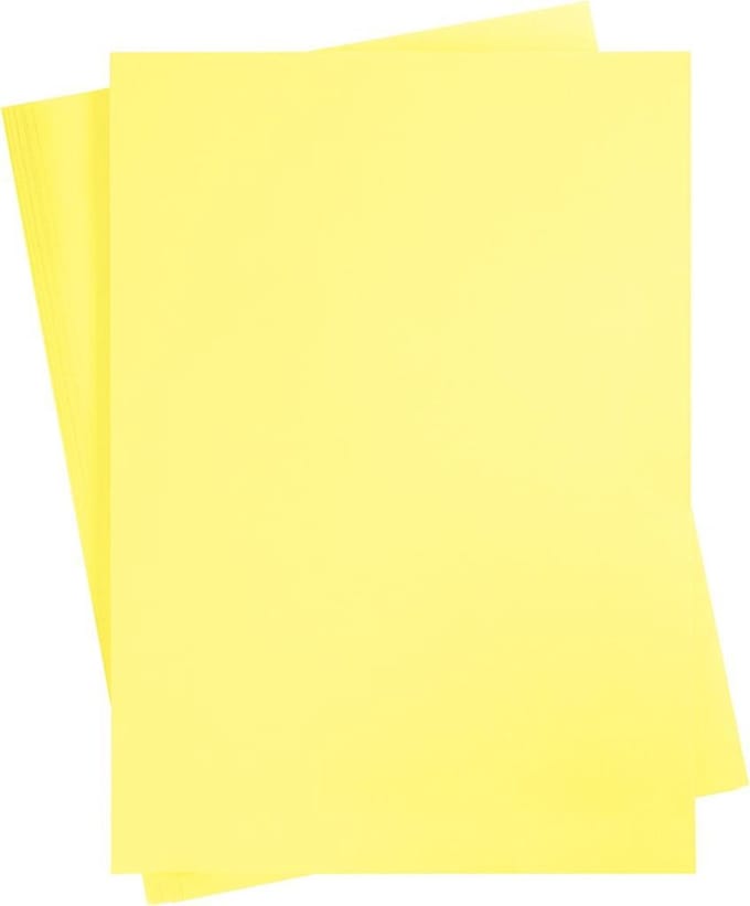 Gekleurd Karton, A2, 420x594 mm, 180 gr, lichtgeel, 10vel | Knutselkarton