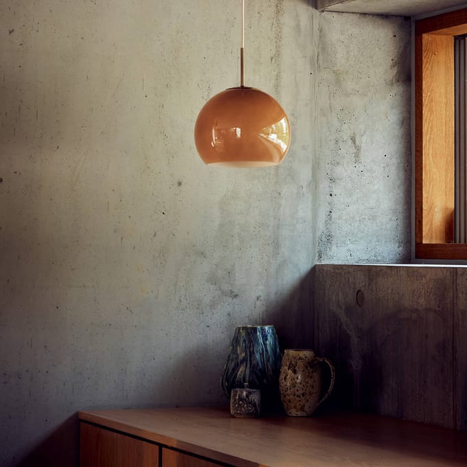 FRANDSEN hanglamp Ball Glass, cappuccino, Ø 25 cm