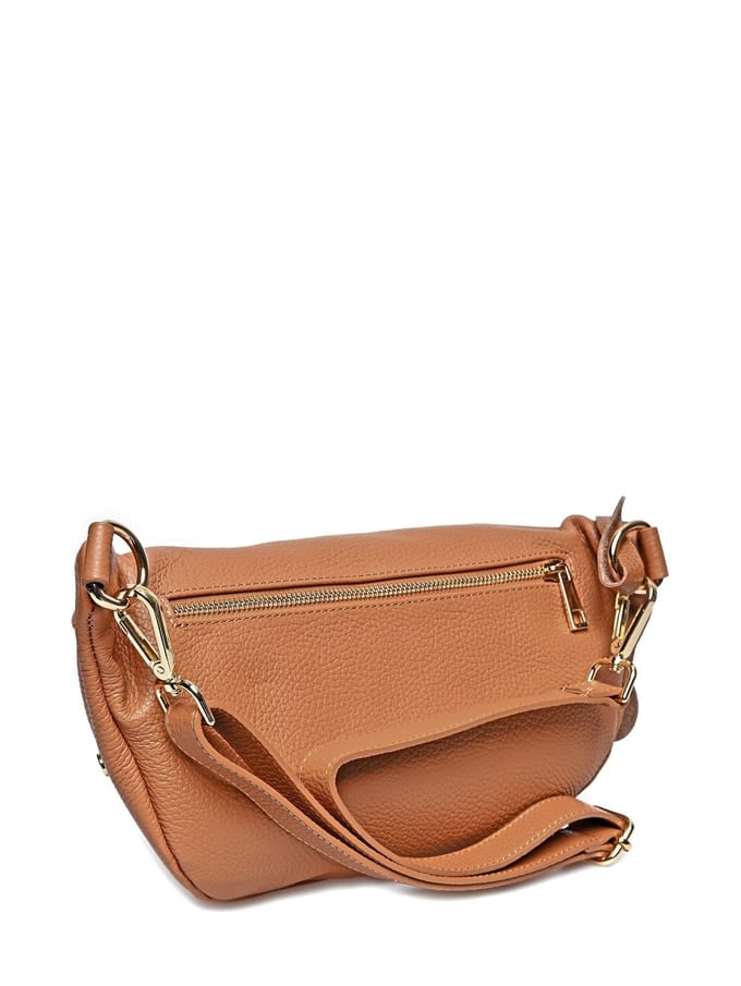 Anna Luchini Brown Rundleer Tas