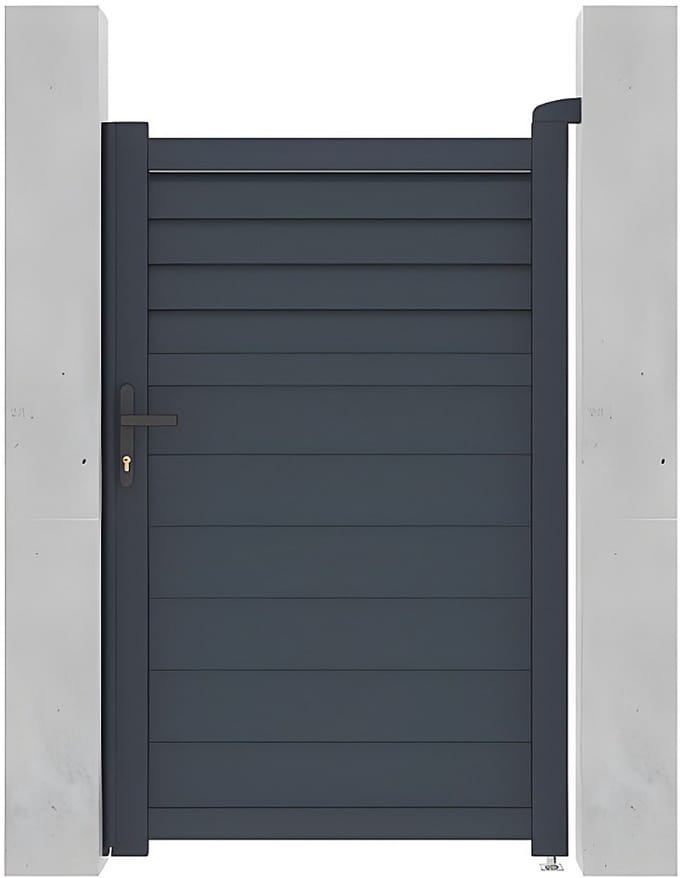 Vente-unique Draaipoort in aluminium - L103 x H166 cm - Antraciet - VIAZO