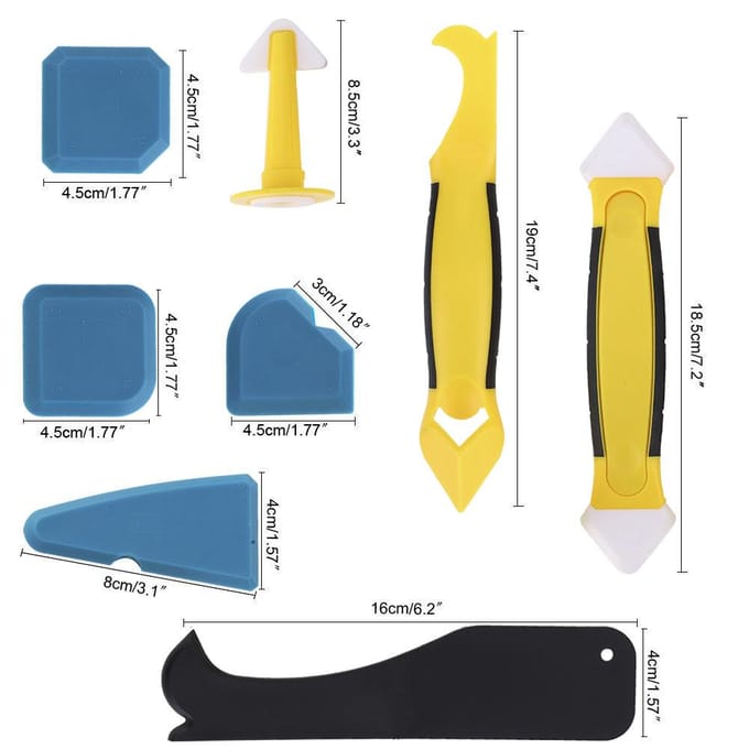 8 STKS Plastic Siliconen Kit Schraper Handbediend Gereedschap voor Industriële Hardware Accessoire gray
