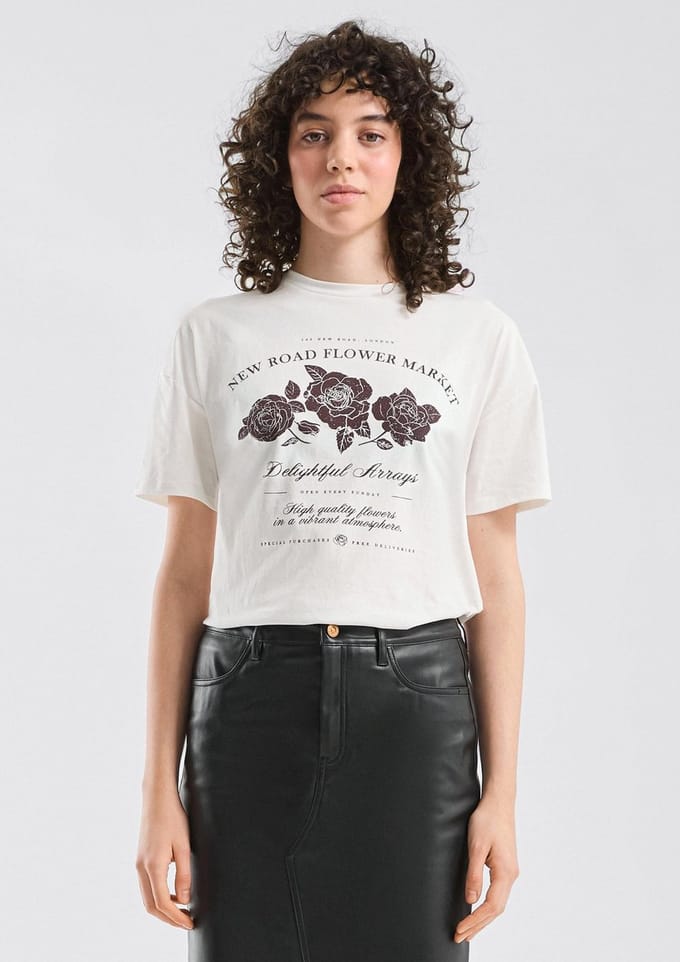 Q/S designed by - Dames t-shirt - Maat M - Vrouwen - wit - katoen