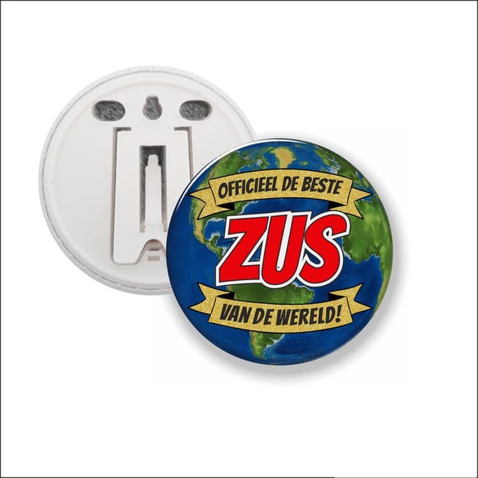 Button Met Clip 58 MM - Officieel De Beste Zus Van De Wereld