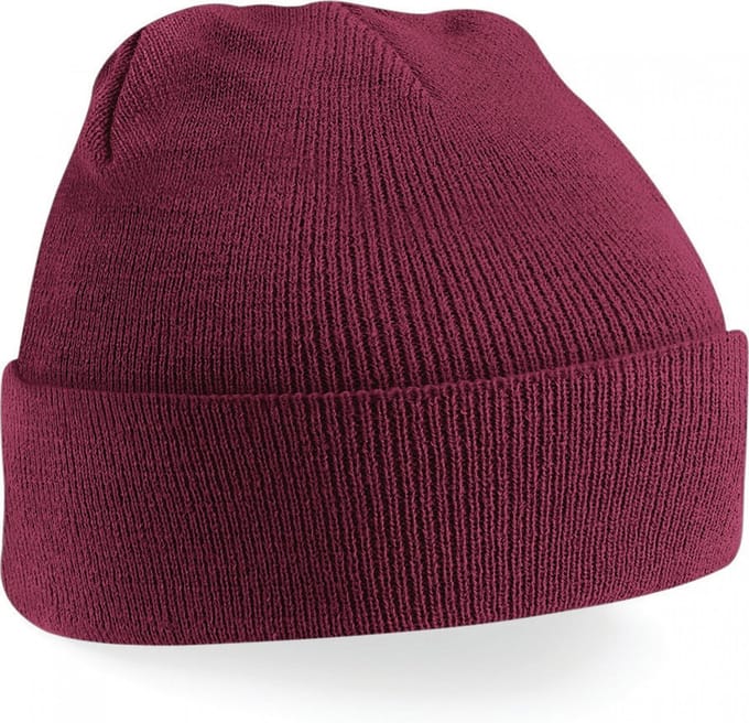 Gebreide muts polyester bordeauxrood
