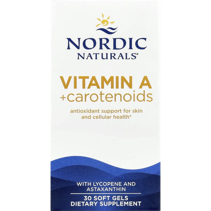 Nordic Naturals, Vitamine A + Caroténoïdes, 30 Gélules Molles