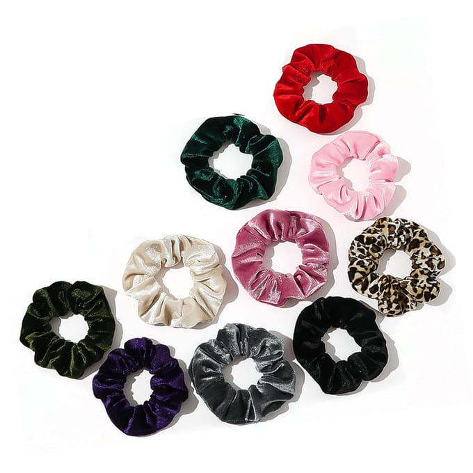 10 STUKS Haarelastiekjes Eenvoudige Mode Snoepkleur Velours Elastische Scrunchies Haarelastiek Cadeaus voor black